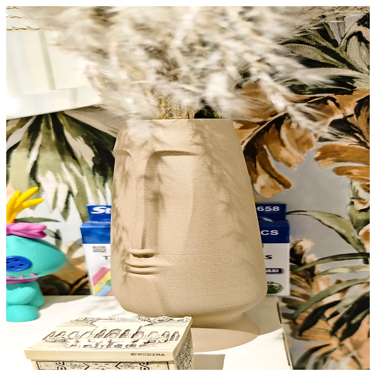 face vase modern home decor accent piece for living room shelf stylish centerpiece