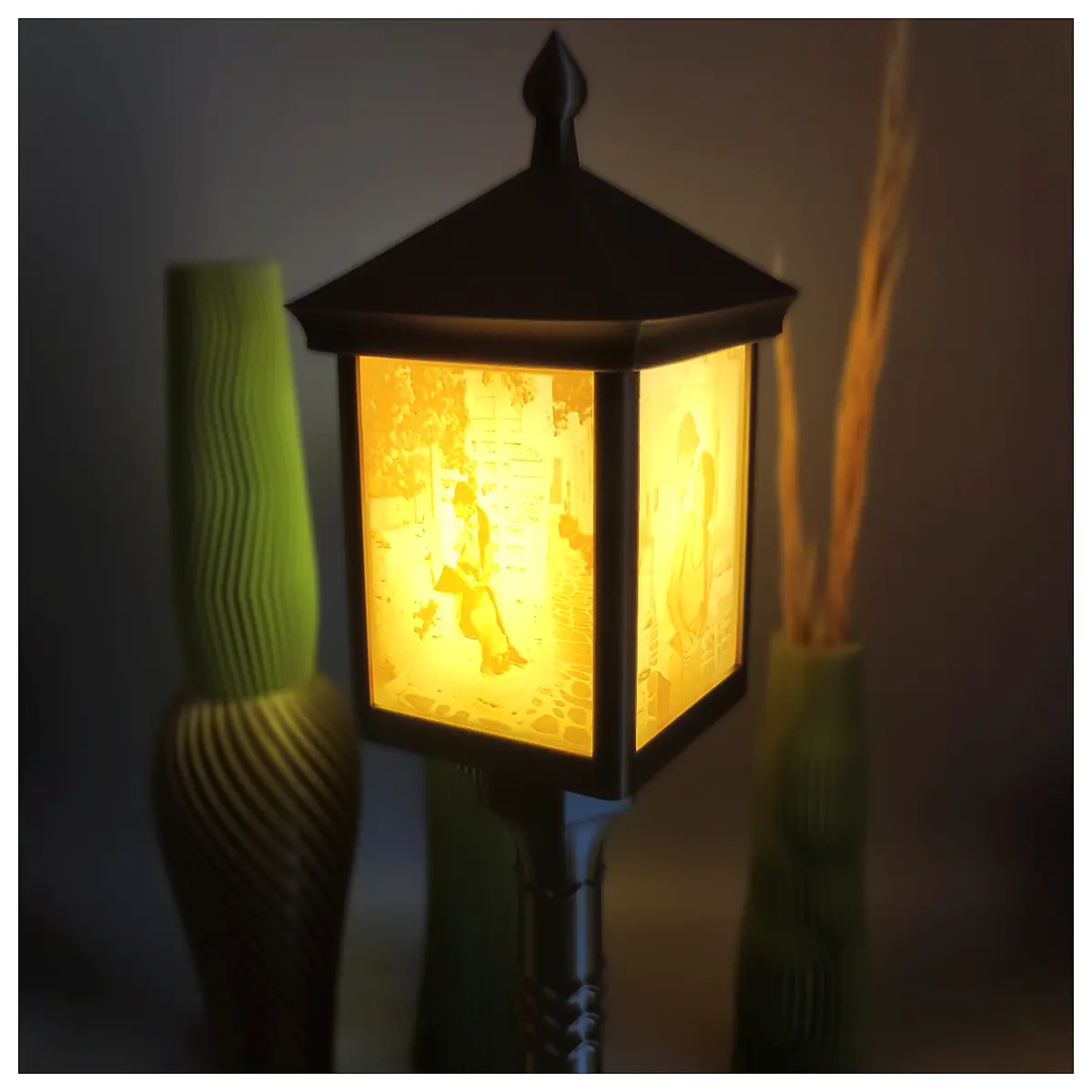 Vintage Lanterns Carved Relief Decor Industrial Style Outdoor Lighting Art Yard Lamps Landscape Lighting