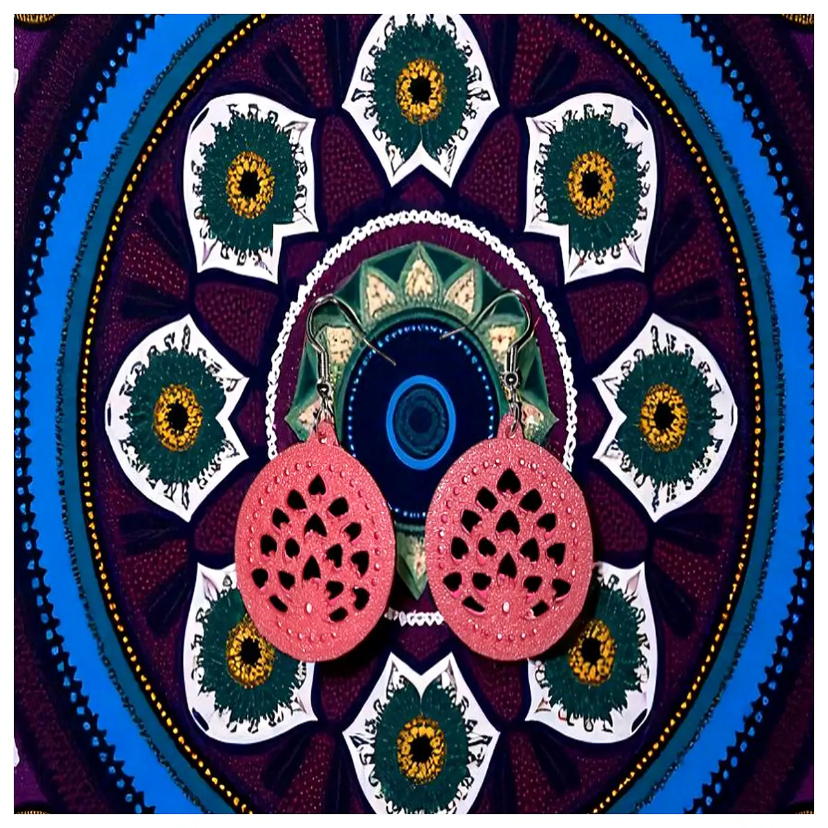 Mandala Earrings Women s Style Van Gogh Inspired Zen Decorative Religious Earring Mandala Circular Elegant Accessories Fashion Jewelry