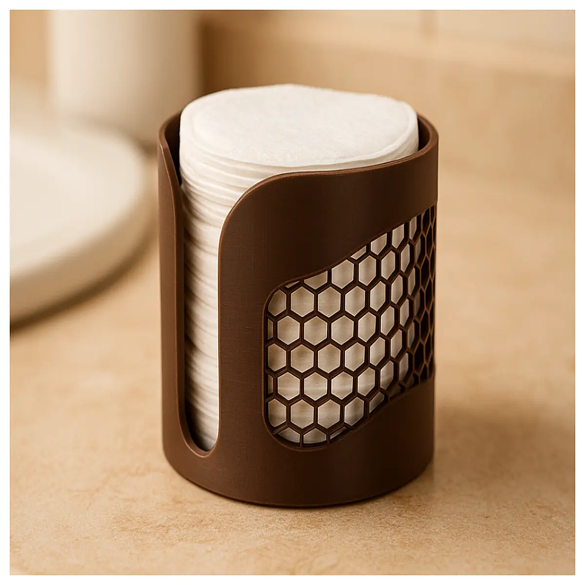 makeup cotton pad organizer box for vanity table storage