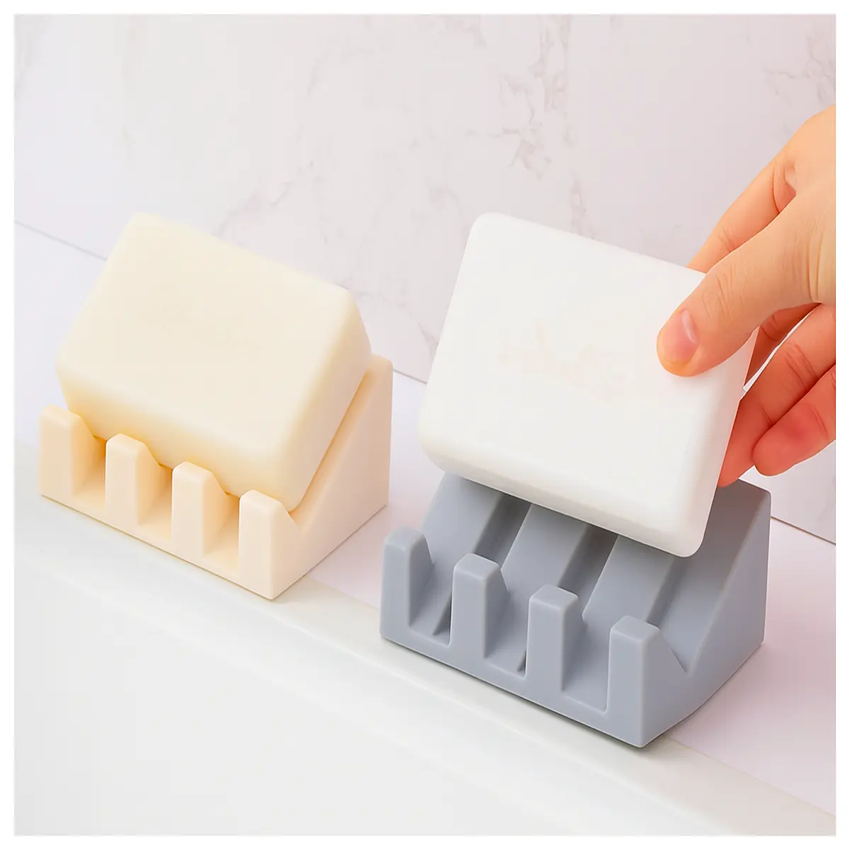 slanted soap dish holder non slip drainage rack bathroom accessories fast drying tray