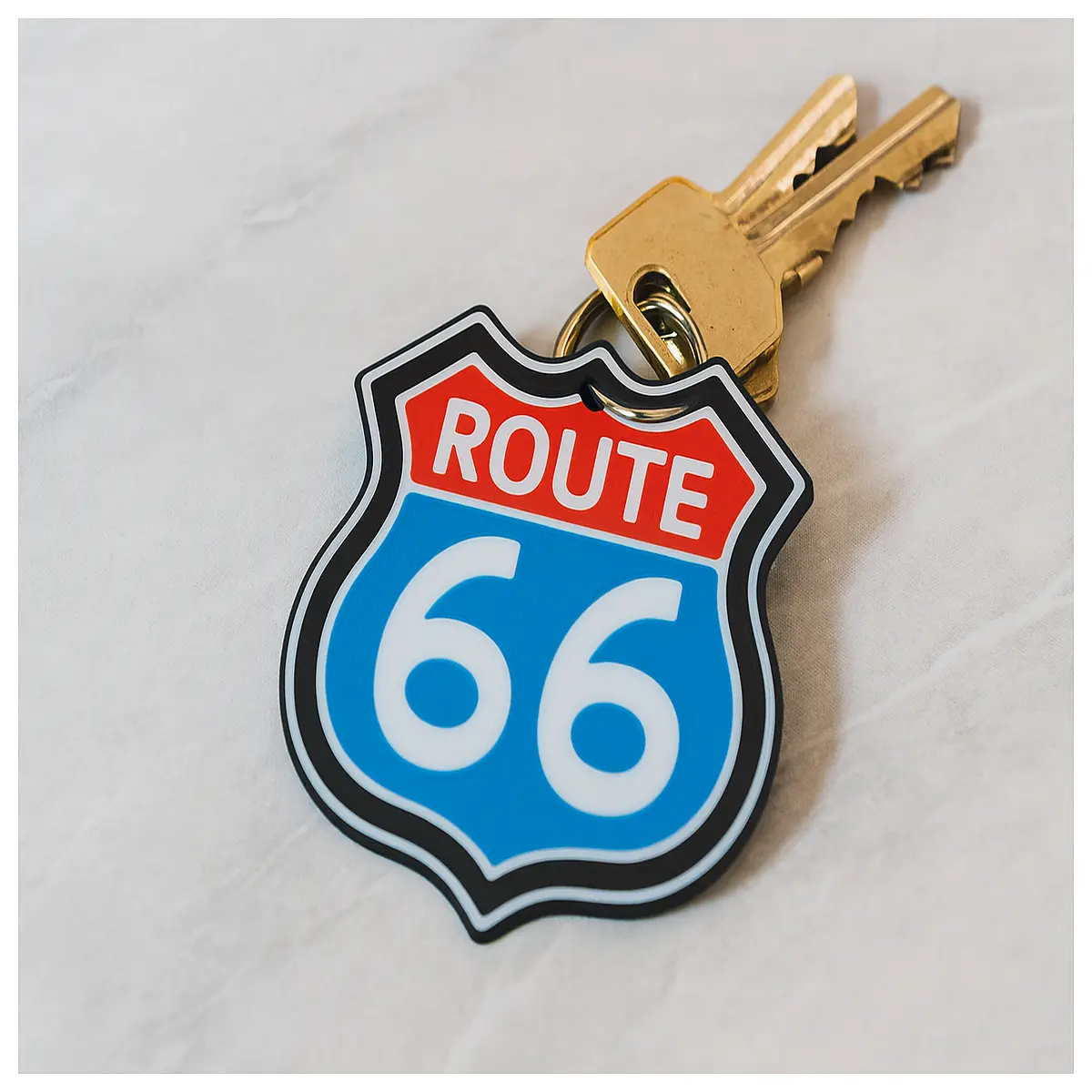 Route 66 Keychain American Road Souvenir Classic Travel Decor Car Enthusiast Gift Retro Keyring