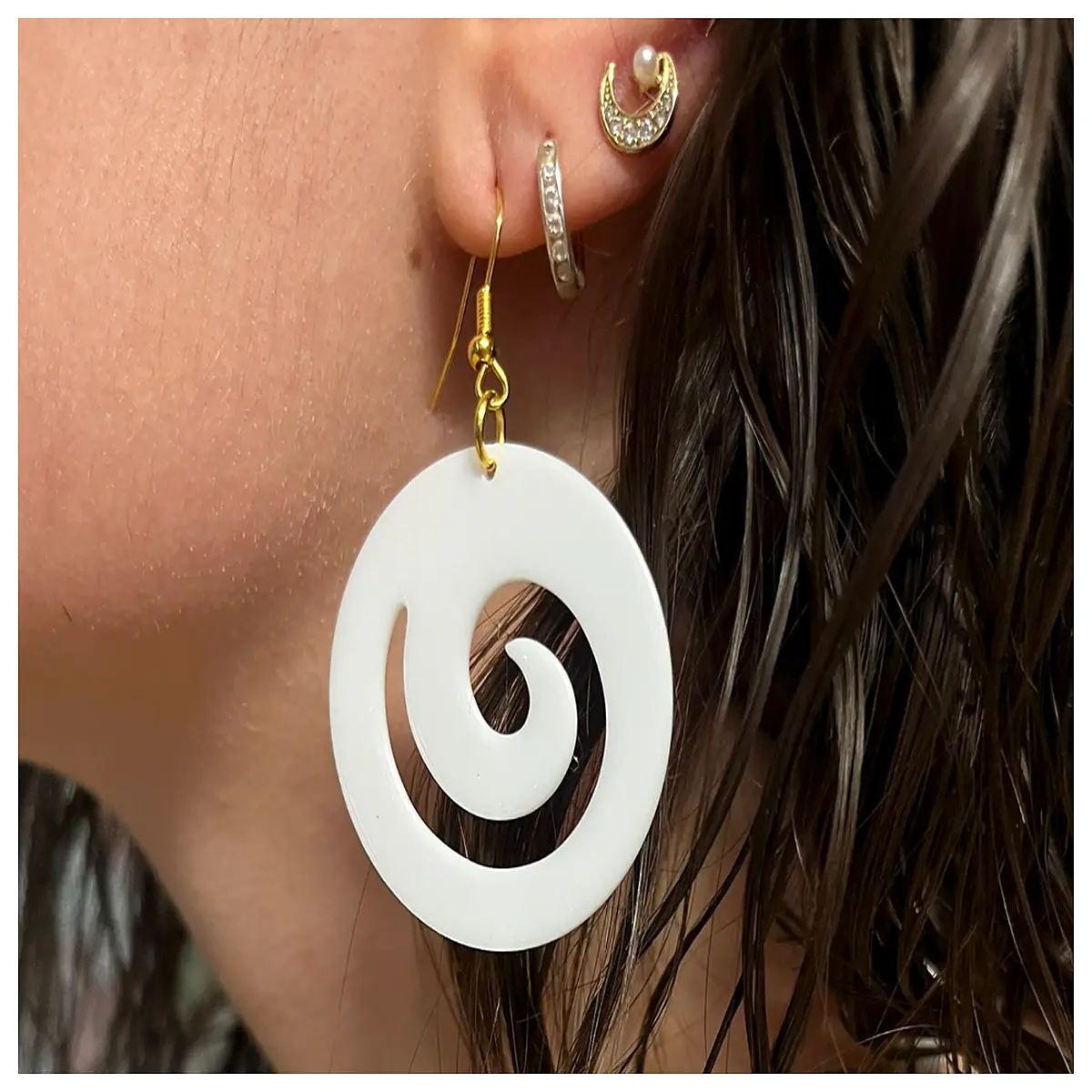 Bohemian White Spiral Earrings Women s Boho Spiral Earring Jewelry Elegant Decoration Party Wedding Gift