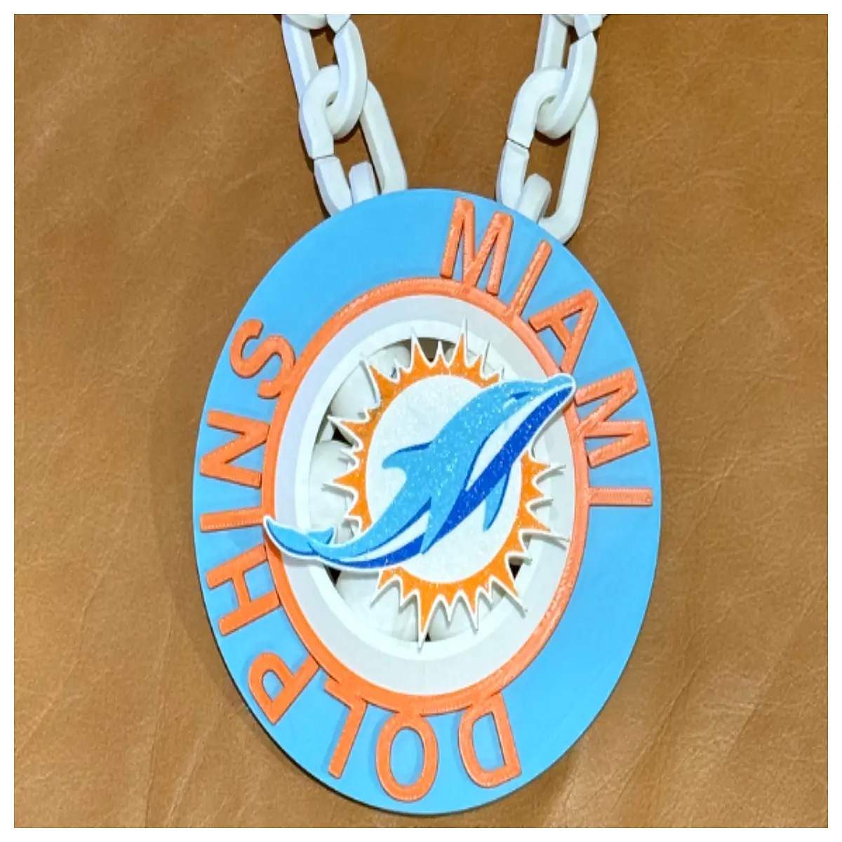 Miami Dolphins Rotating Chain Bracelet Men s Waterproof Sport Jewelry Dolphin Necklace Fitness Accessory