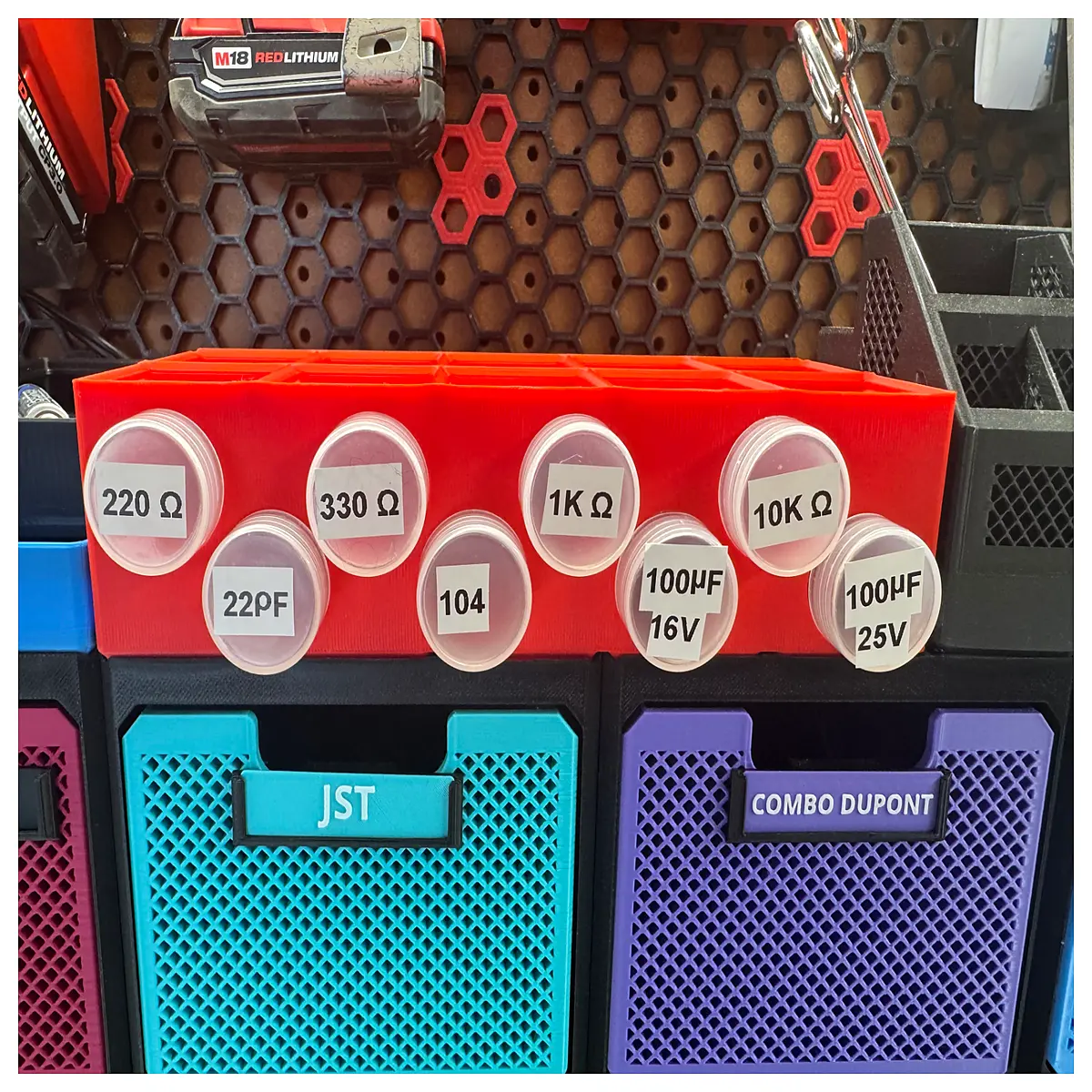 Gridfinity Small Parts Organizer Storage Rack Desktop Organizer Office Supply Tubes Electronic Accessory Storage Mini Parts Organizer