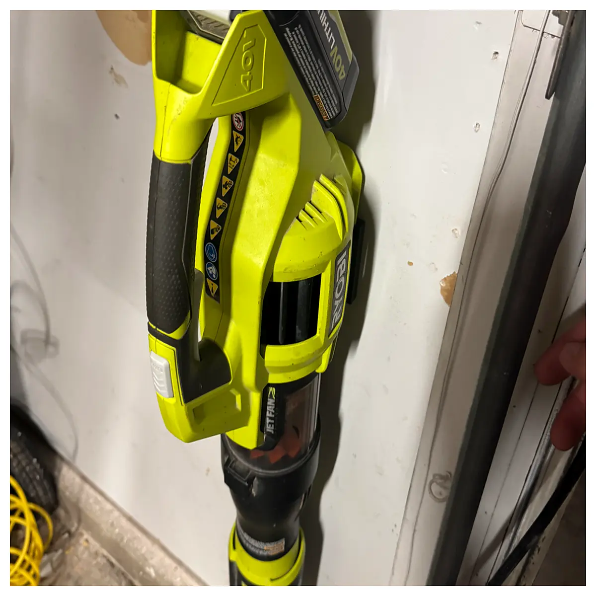 ryobi 40v cordless leaf blower wall mount bracket storage holder for garden tools cleanup