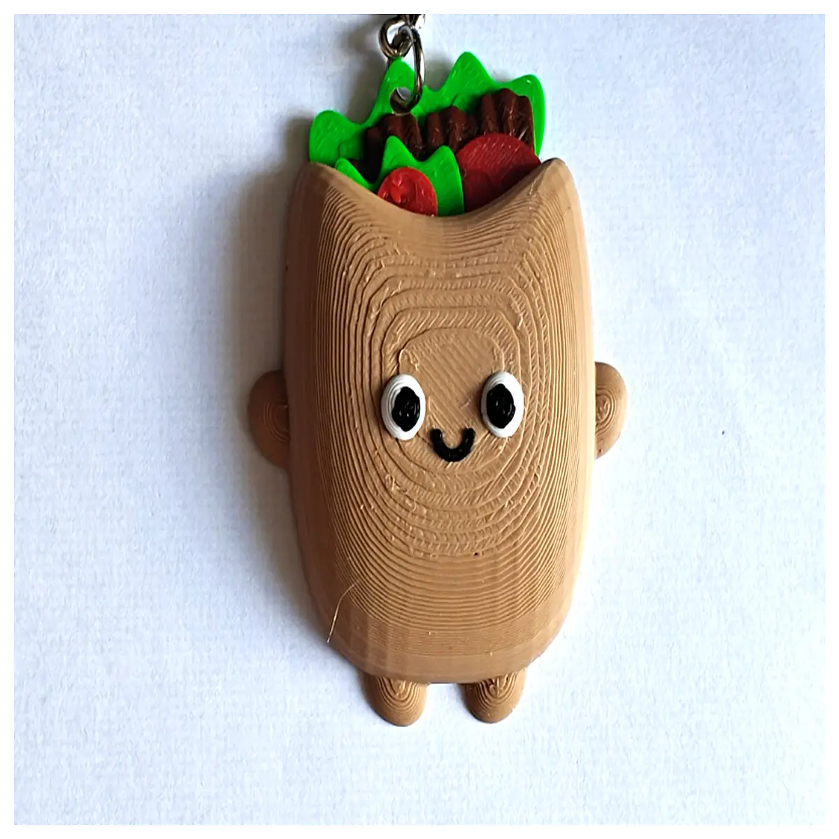 Cute Kawaii Doner Kebab Keychain Bag Charm Phone Accessory Gift Souvenir Fun Decoration