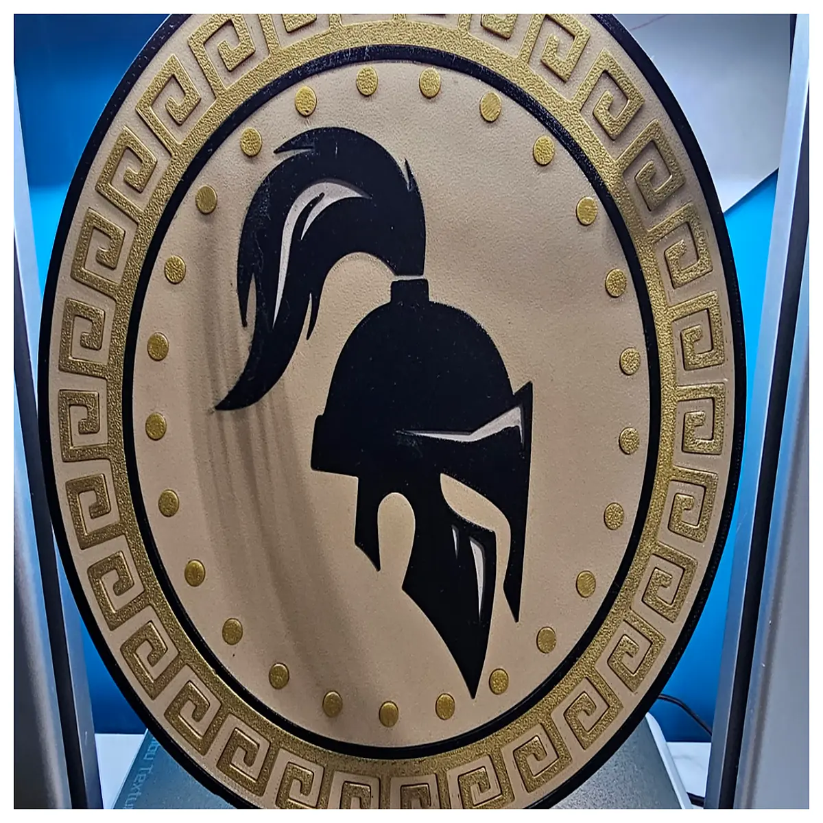 spartan hoplite shield greek bronze aspis buckler historical reenactment armor medieval knight wall shield prop