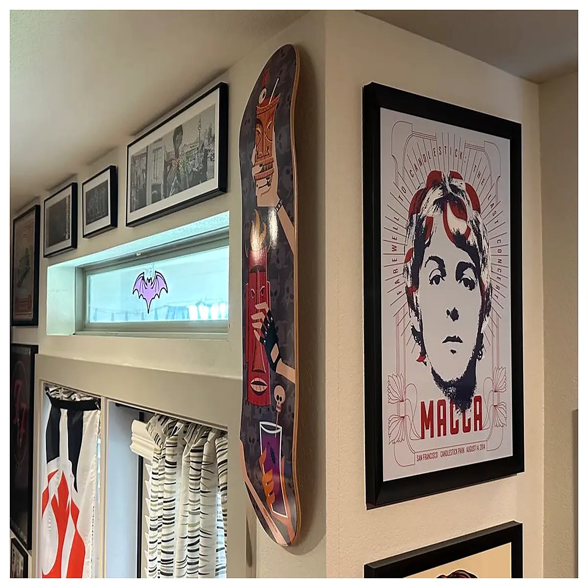 vertical skateboard wall mount rack for storage garage home decor
