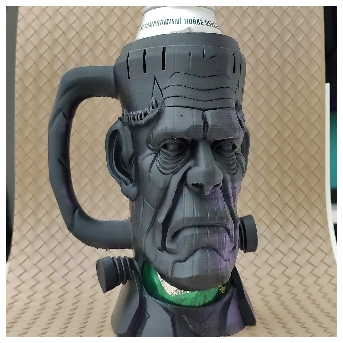 frankenstein mug holder for beer glasses gothic horror decor shelf organizer spooky party table accessory