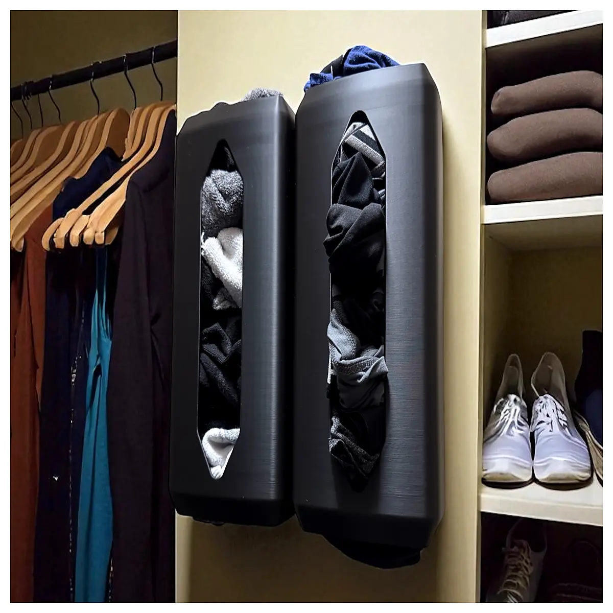 wall mounted sock organizer underwear holder bathroom storage rack towel hanger closet space saver