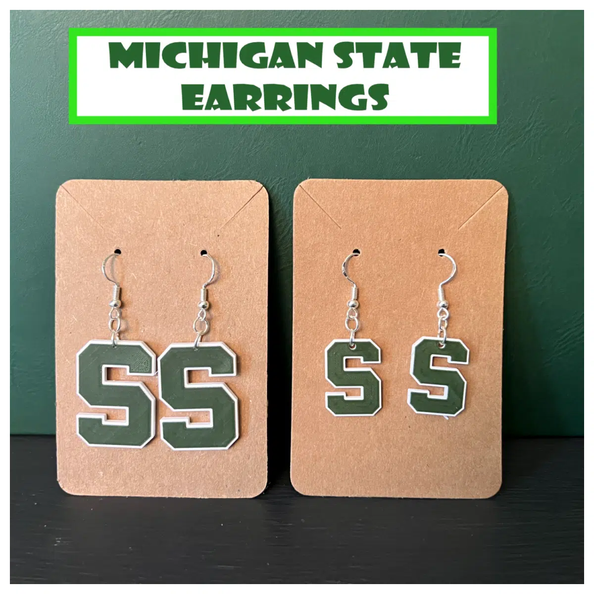 Michigan State Earring Green Decorative Earrings Festival Gift Elegant Accessory Design