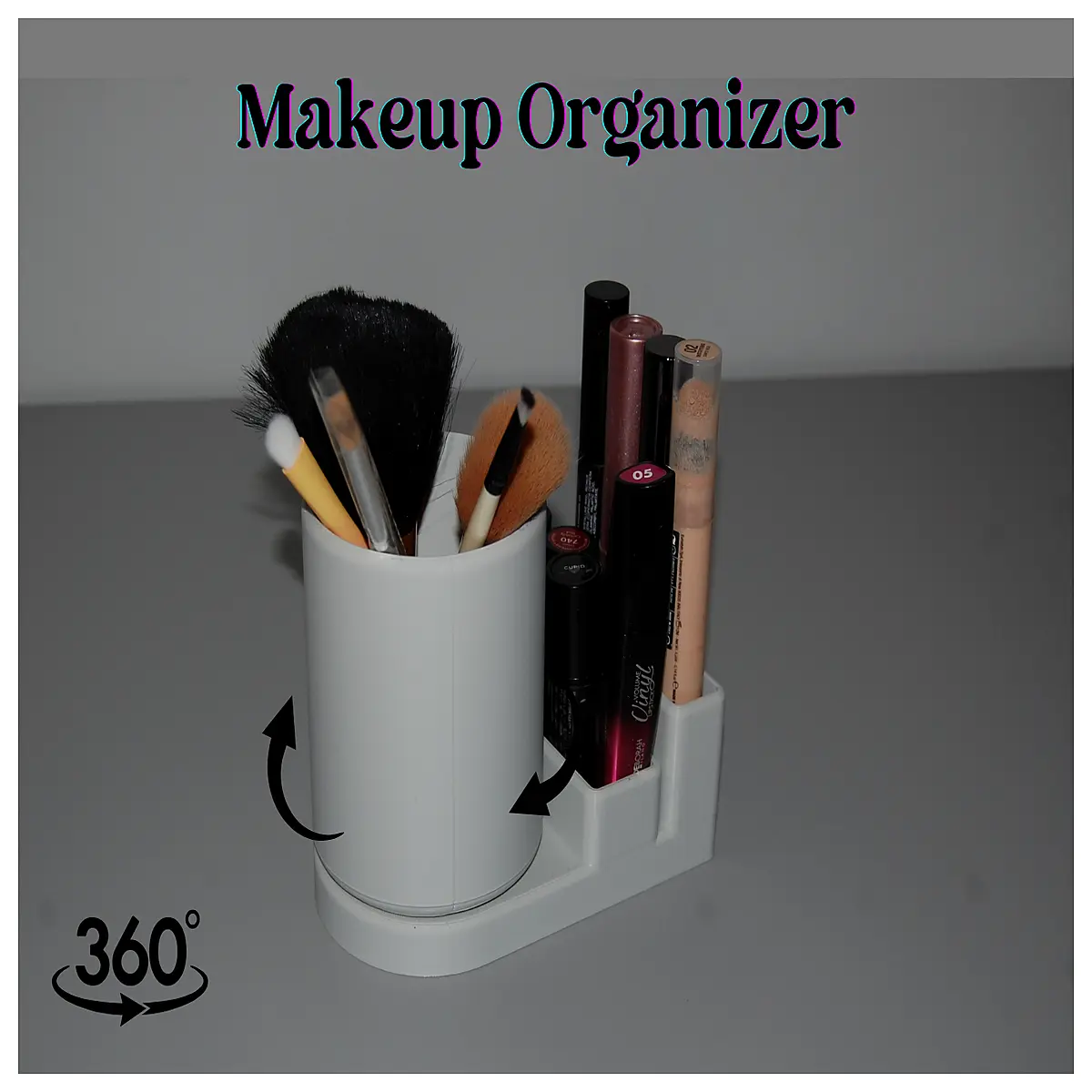 360 Makeup Organizer Zero Angle Cleaning Bottle Neck Clog Solution Easy Use Fast Cleaning Desktop Storage Makeup Tool Organizer