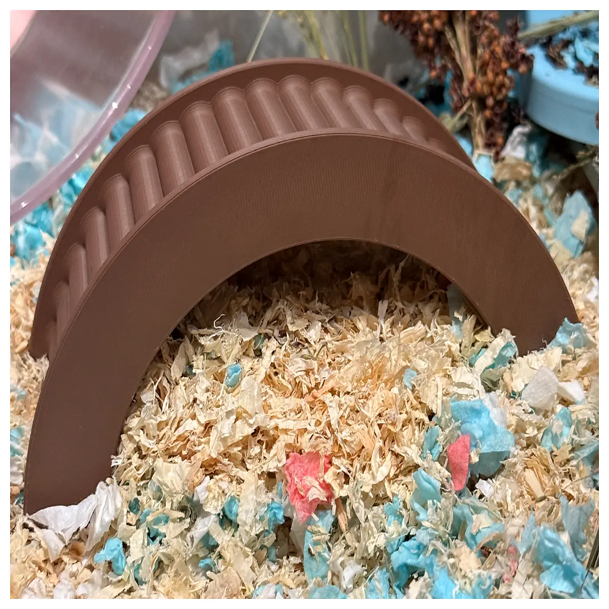 hamster bridge toy for small pets dwarf hamster tunnel accessories plastic exercise wheel connector pet cage climbing structure safe chewable wooden b