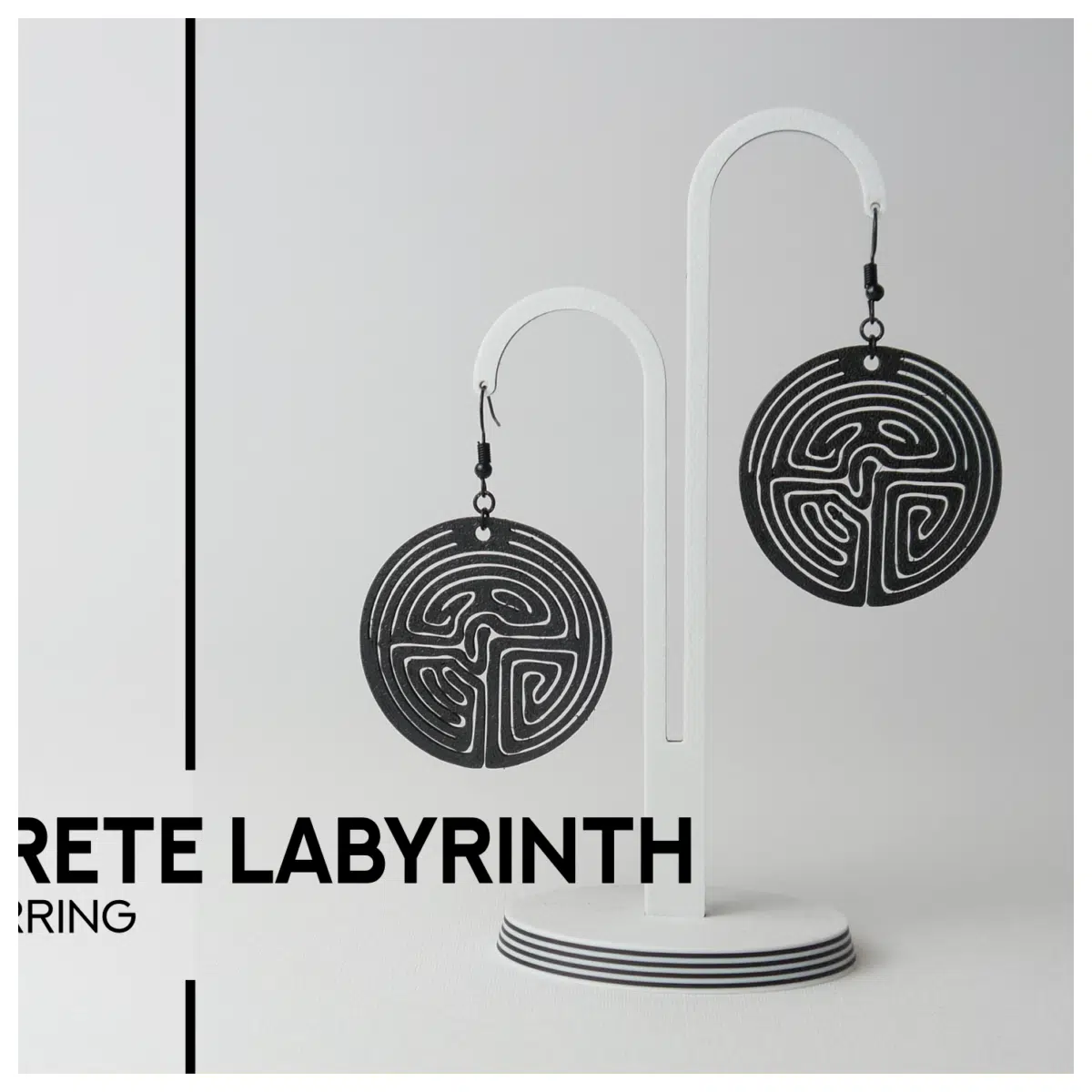 Cretan Labyrinth Earrings Geometric Abstract Earring Design Trendy Accessories Modern Ear Studs