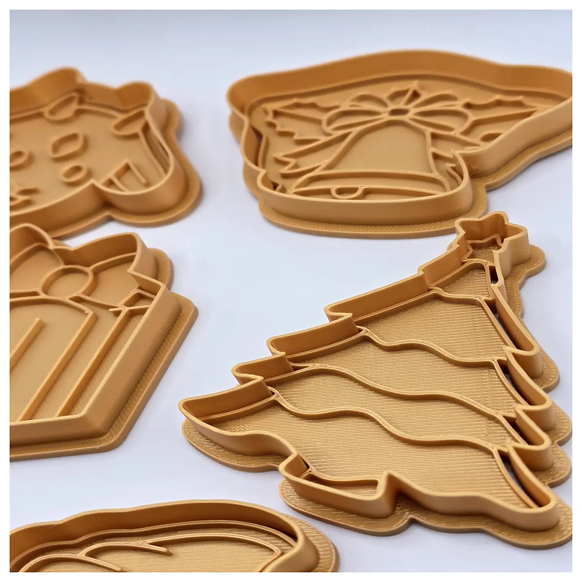 christmas cookie cutters set playdough molds for kids holiday baking stamps