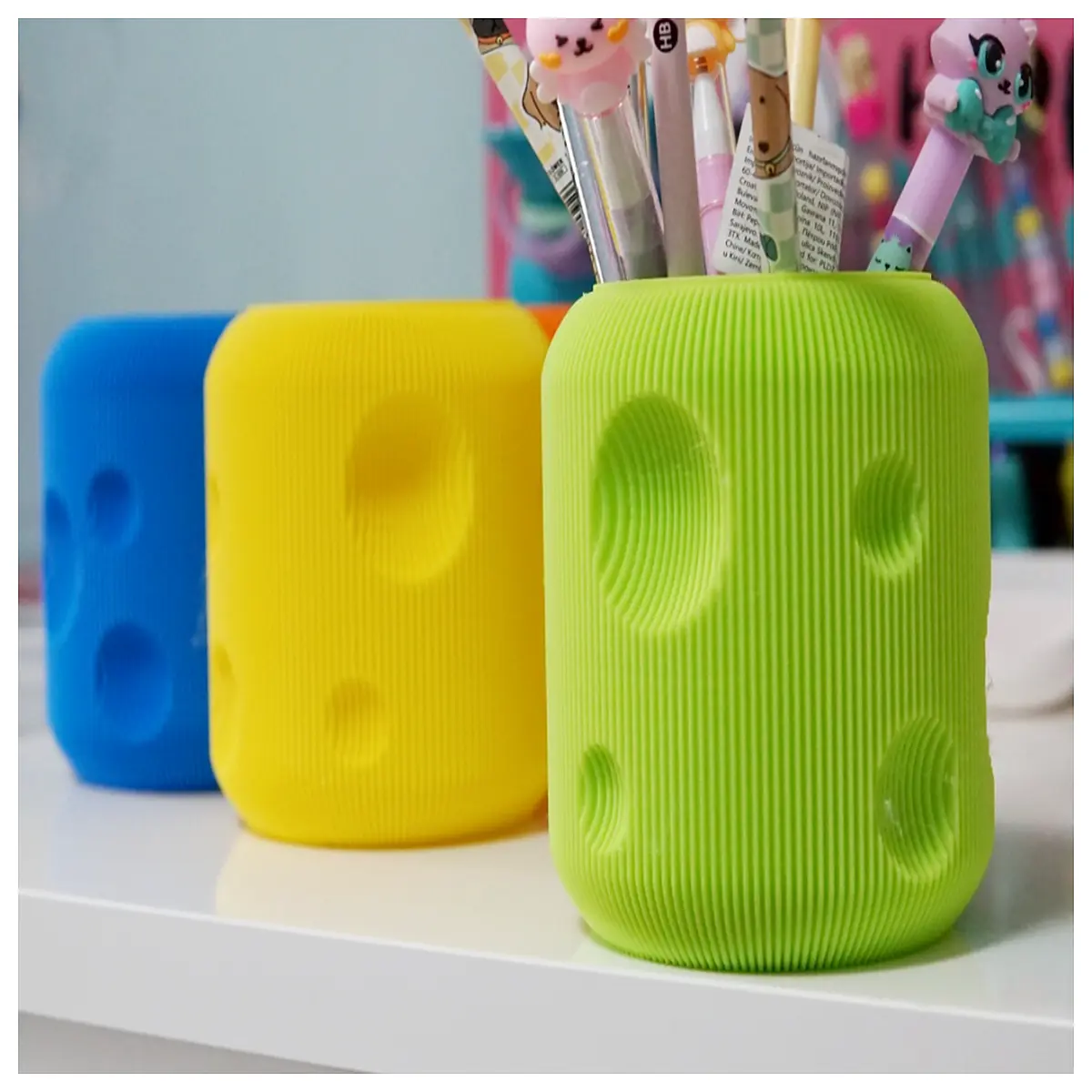 funny cute desk organizer pen holder stylish office supplies storage for workspace
