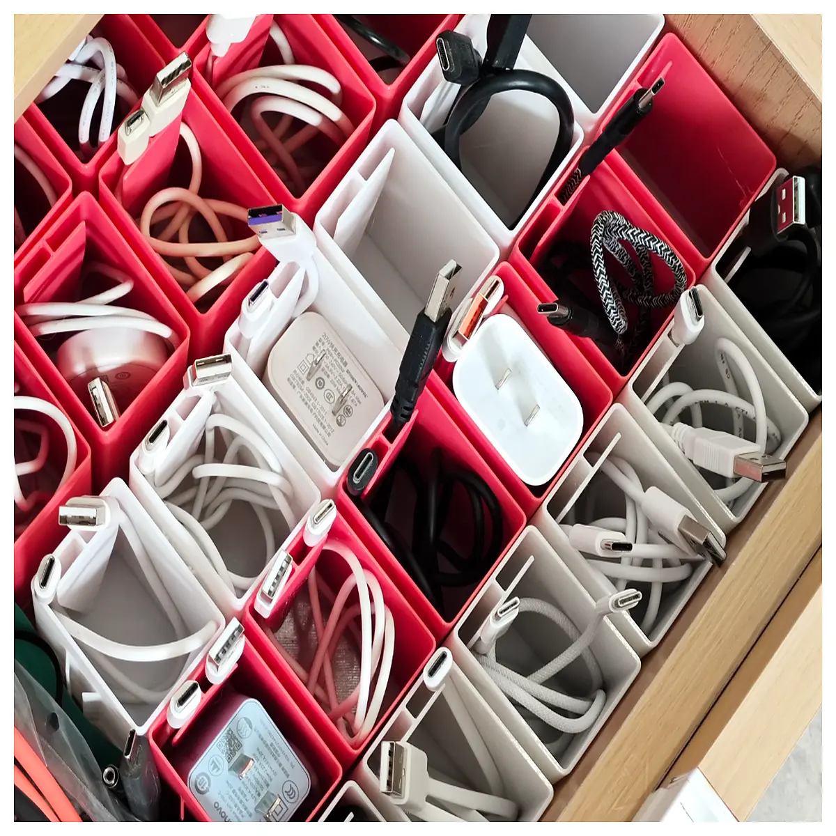 Charging Cable Organizer Box Multi Function Storage Box Phone Accessories Organizer Electronic Device Storage Desktop Organizer Gadget
