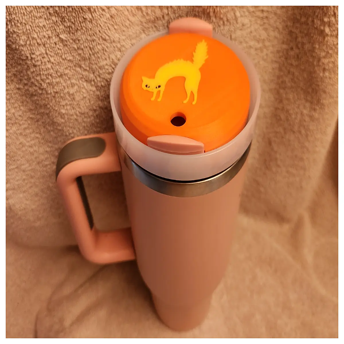 40oz Travel Mug Scary Cat Top Decor Drinking Cup Coffee Mug Outdoor Sports