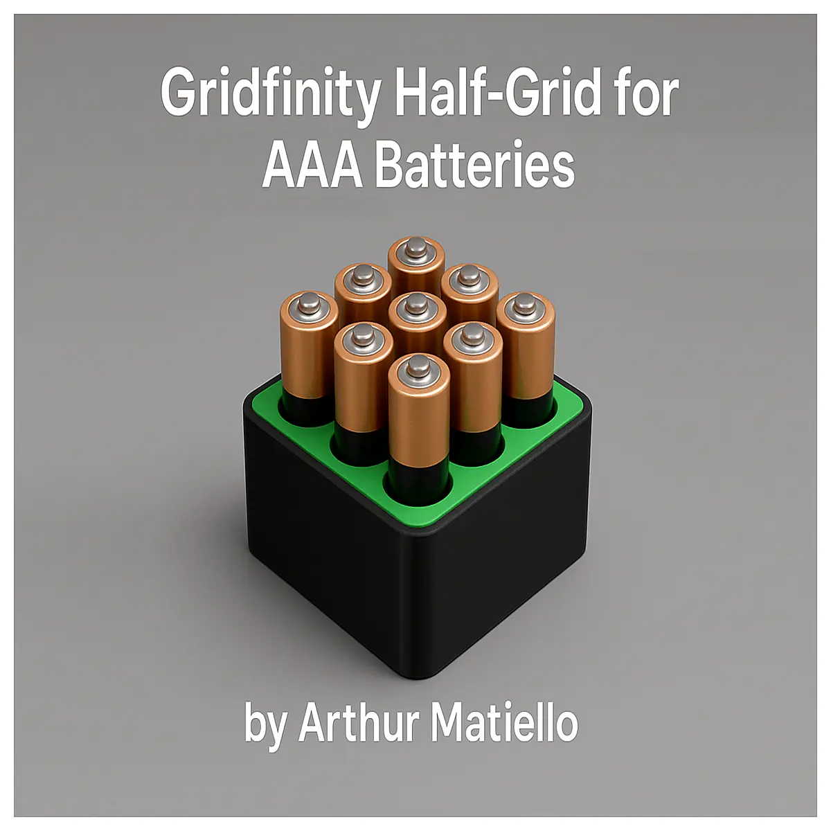 gridfinity mod half cell aaa battery organizer tray for modular storage system