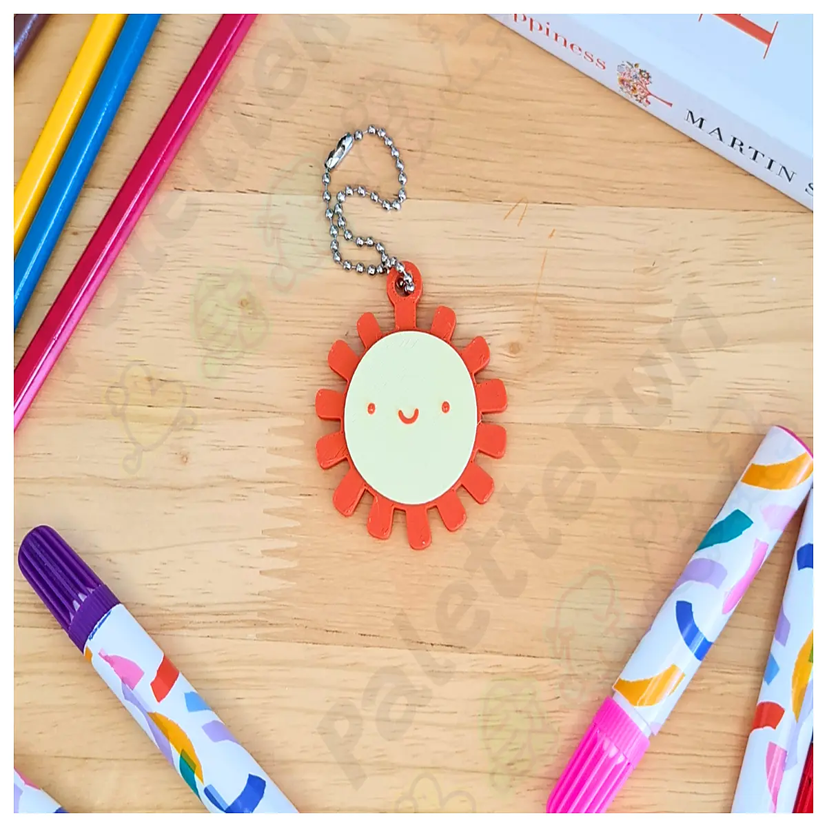 Cartoon Sun Keychain Cute Anime Charm Bag Decoration Her Sun Symbol Pendant