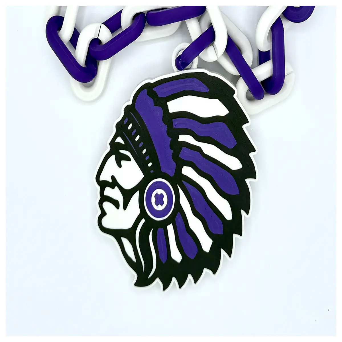 Native American Cheerleader Chain Necklace Chief Head Pendant Baseball Gear Sports Memorial Jewelry Sports Lover
