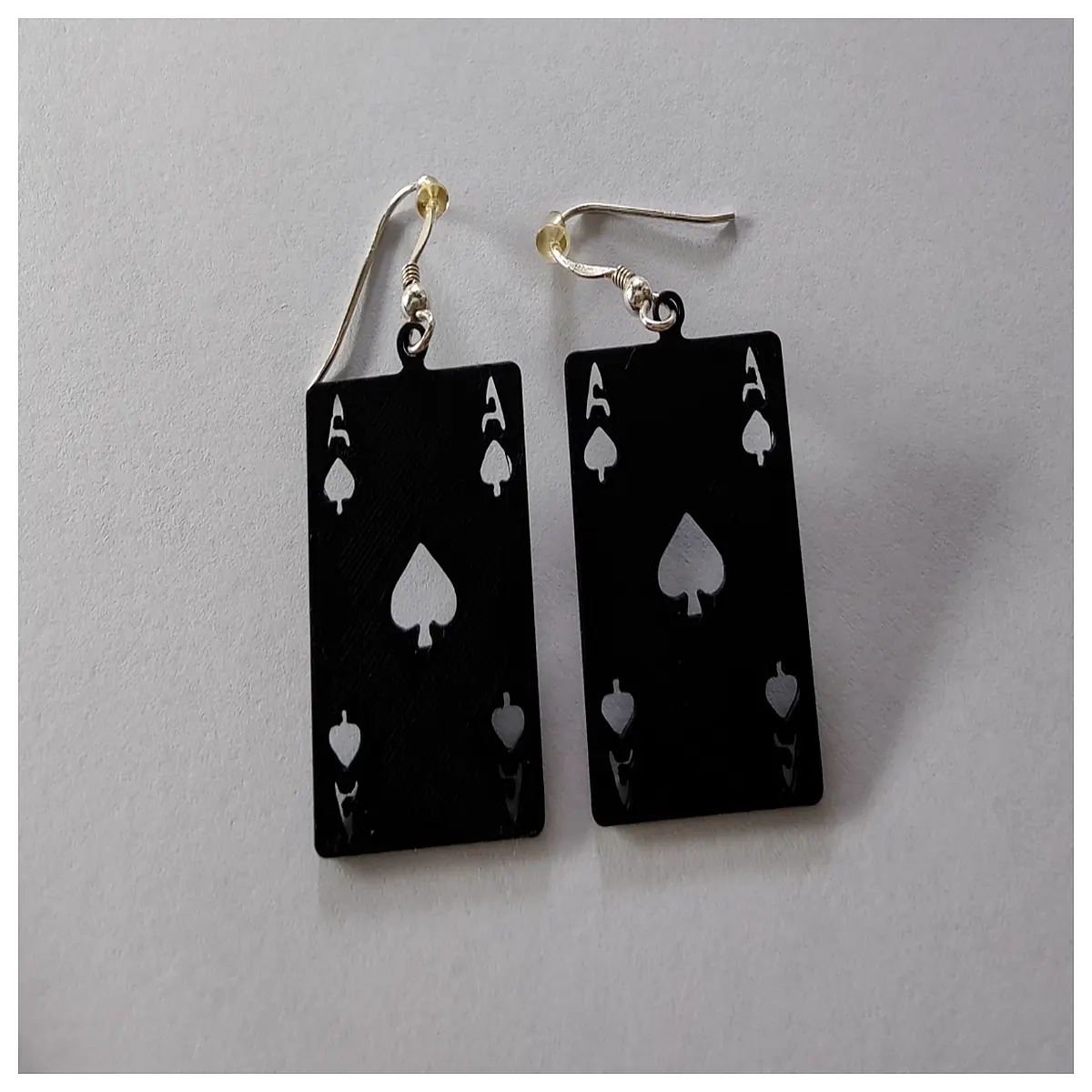 Black Ace Earrings Women s Style Elegant Fashion Trendy Jewelry Drop Earrings Graceful Accessories Black Simple Design