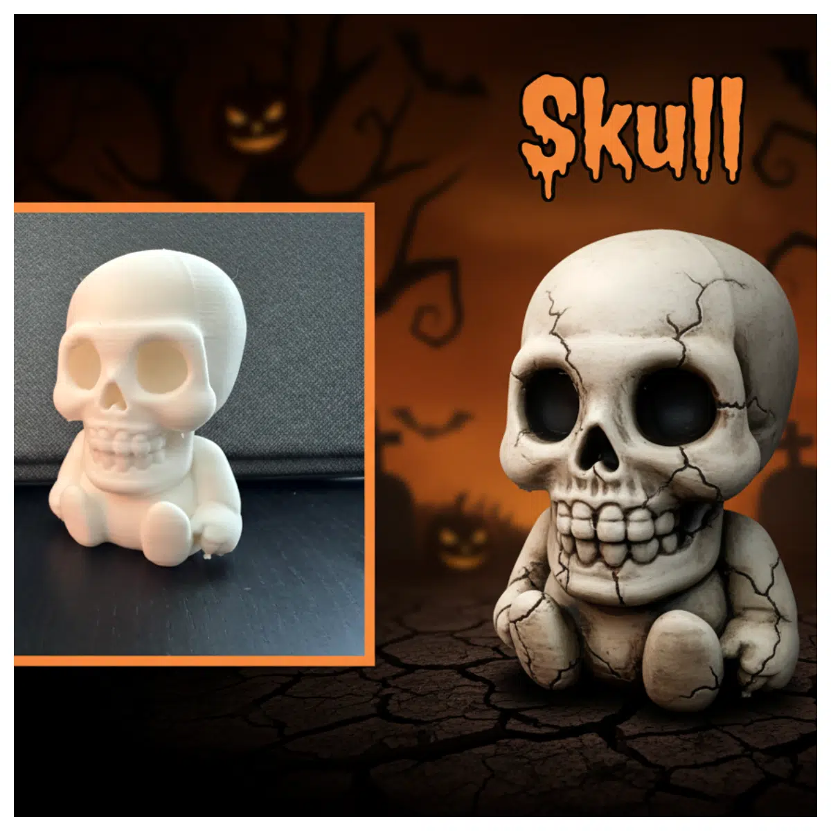 Cute Halloween Skeleton Figurine Toy Festive Gift Child Ghost Decoration Halloween Accessory