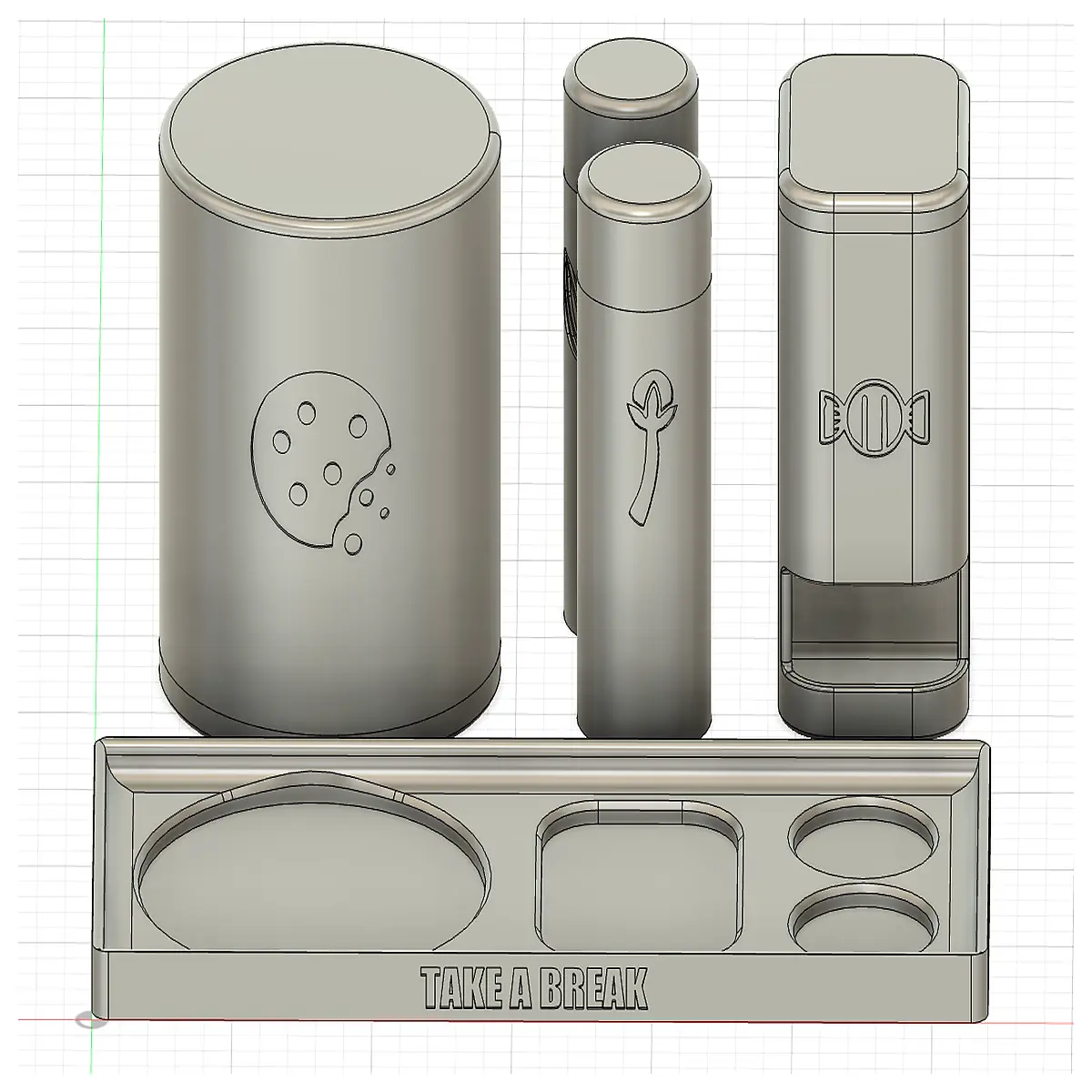 desk candy jar with breath mint dispenser and cookie tin storage organizer