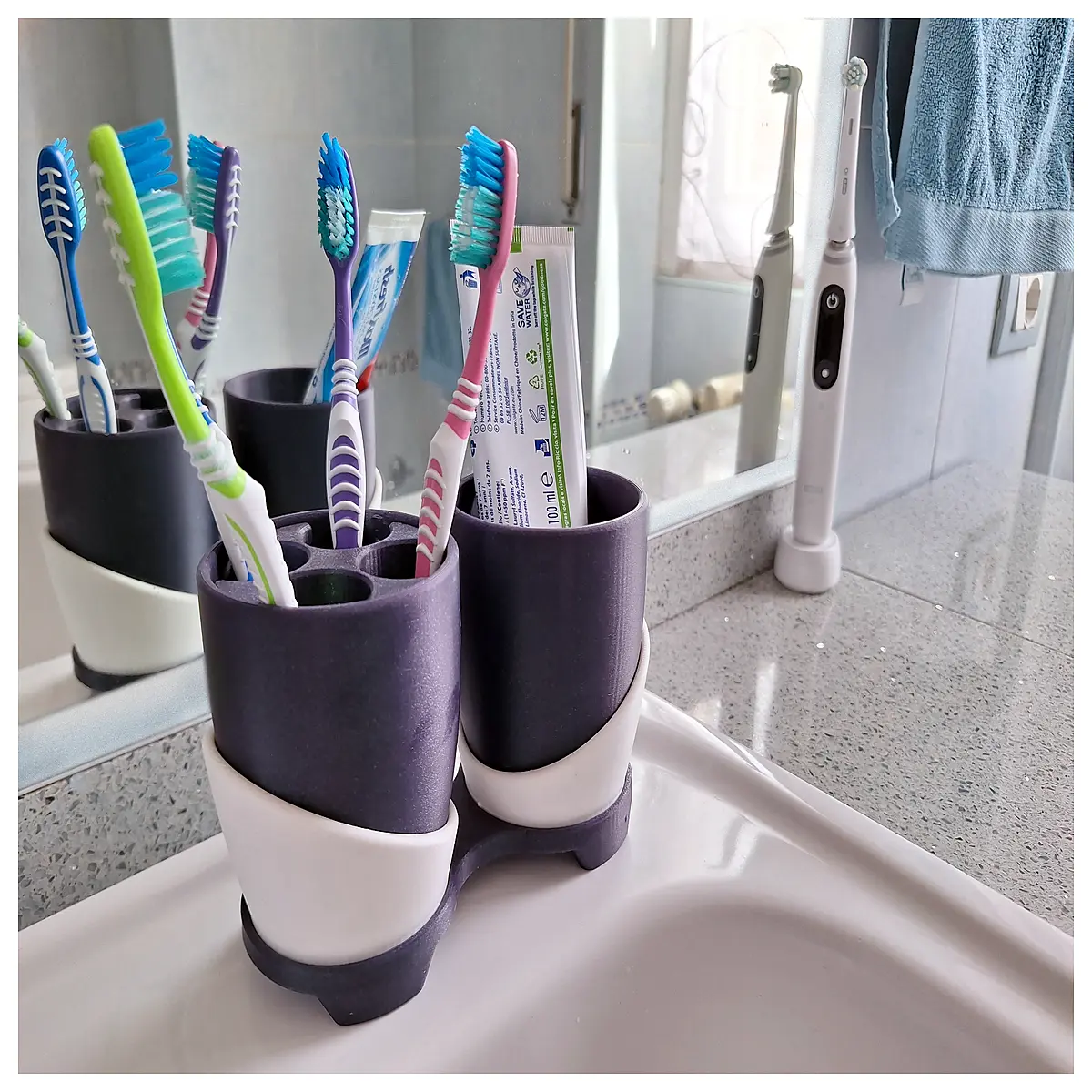 Toothbrush Holder Organizer Bathroom Shelf Toothpaste Dispenser Holder Kitchen Storage Rack Keep Your Space Neat