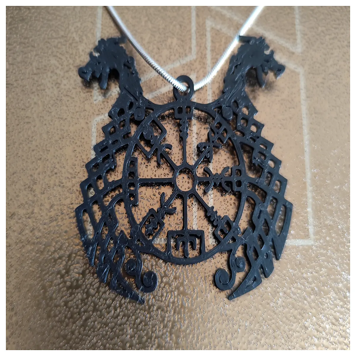 Dragon Pendant Odin Charm Norse Mythology Hanging Necklace Gothic Decor Protective Amulet Dragon Accessory