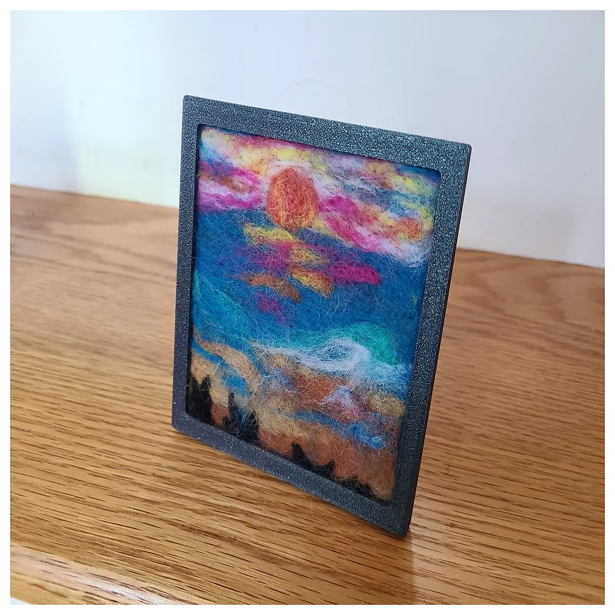diy wool felt art handmade needle felting picture frame craft supplies for home wall decor