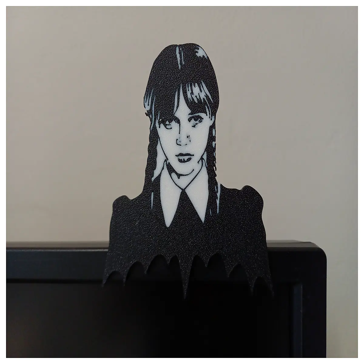 monitor aesthetic desk setup decor addams family style