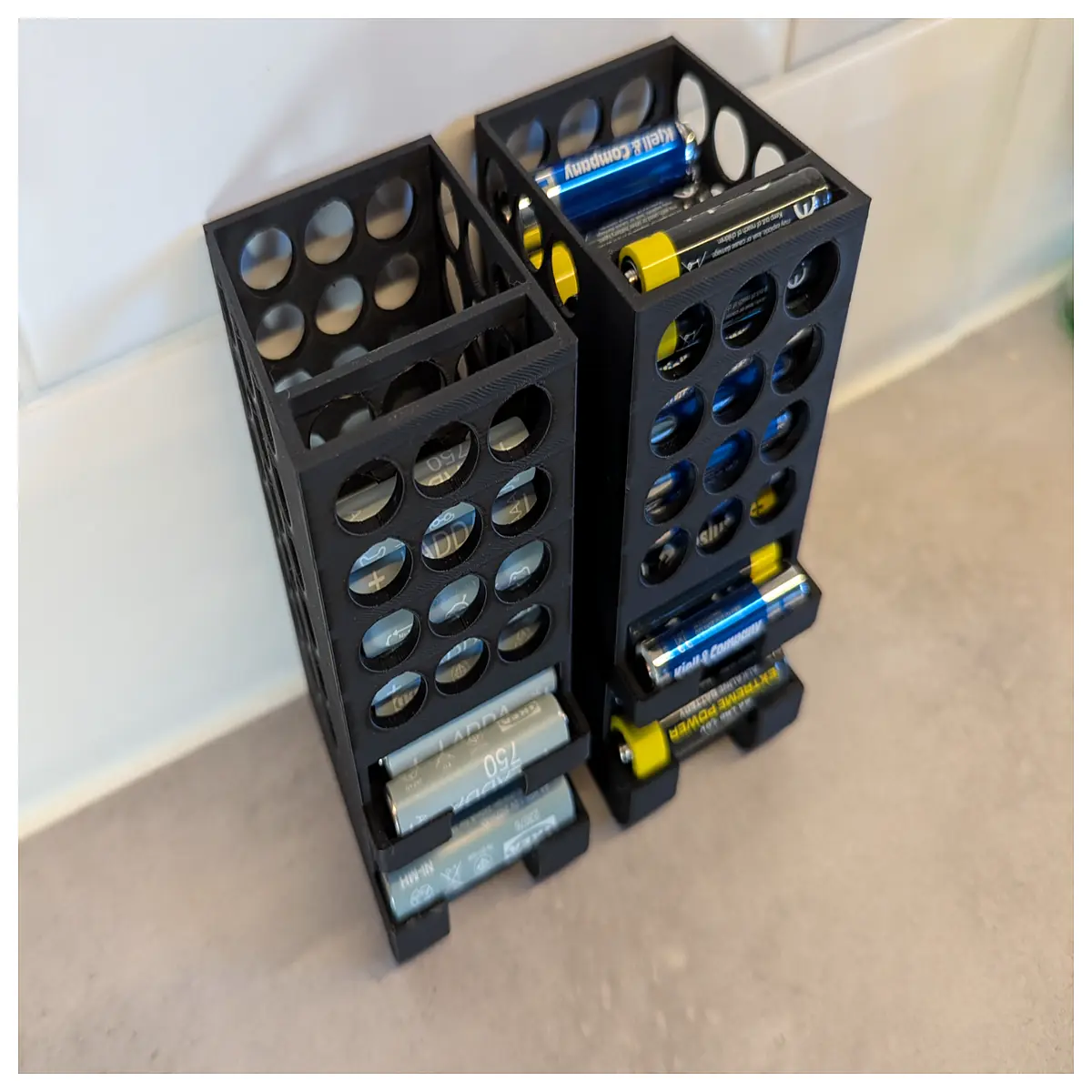 15 AA Battery Organizer Box 5 AAA Battery Holder Stackable Rechargeable Battery Storage Case Battery Organizer