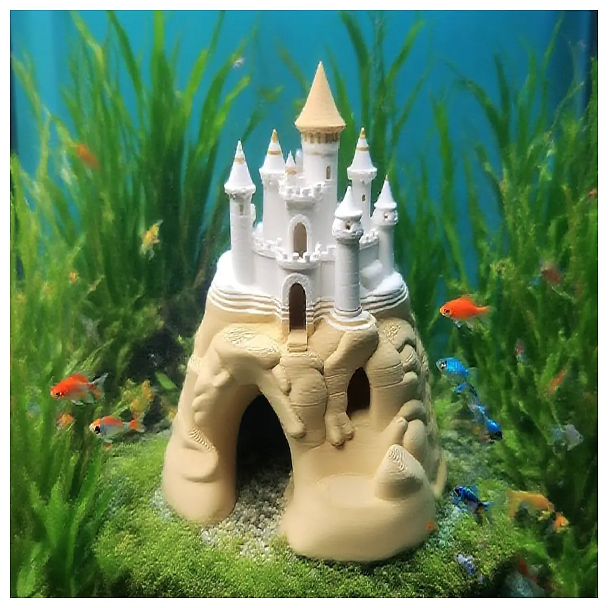 Aquarium Decoration Small Fish Castle Hideaway Game Water Feature Fish Tank Landscape Fish Toys Driftwood Ornamental Fish Accessories
