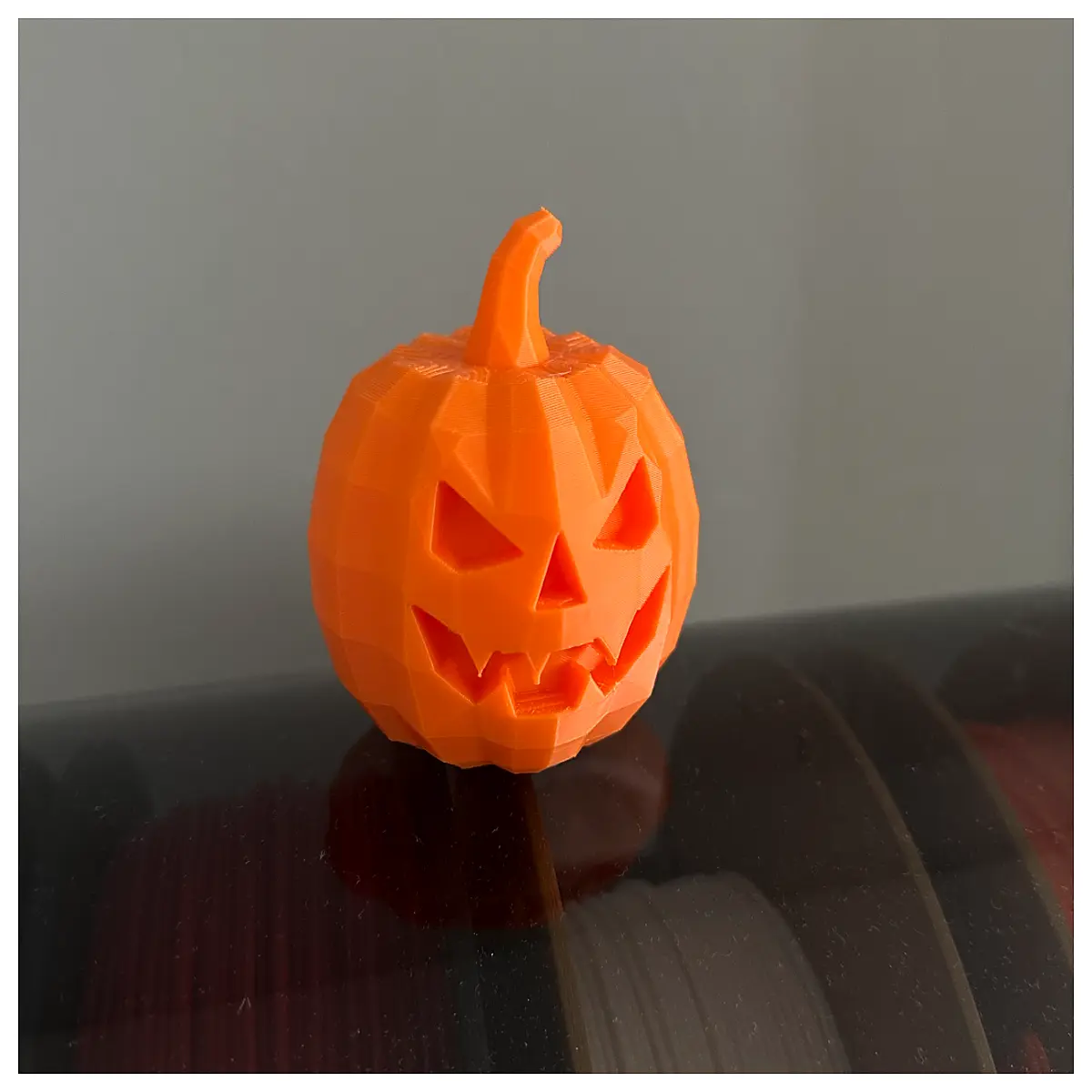 low poly halloween decoration geometric jack o lantern prop polygonal party decor digital art print modern spooky home accent