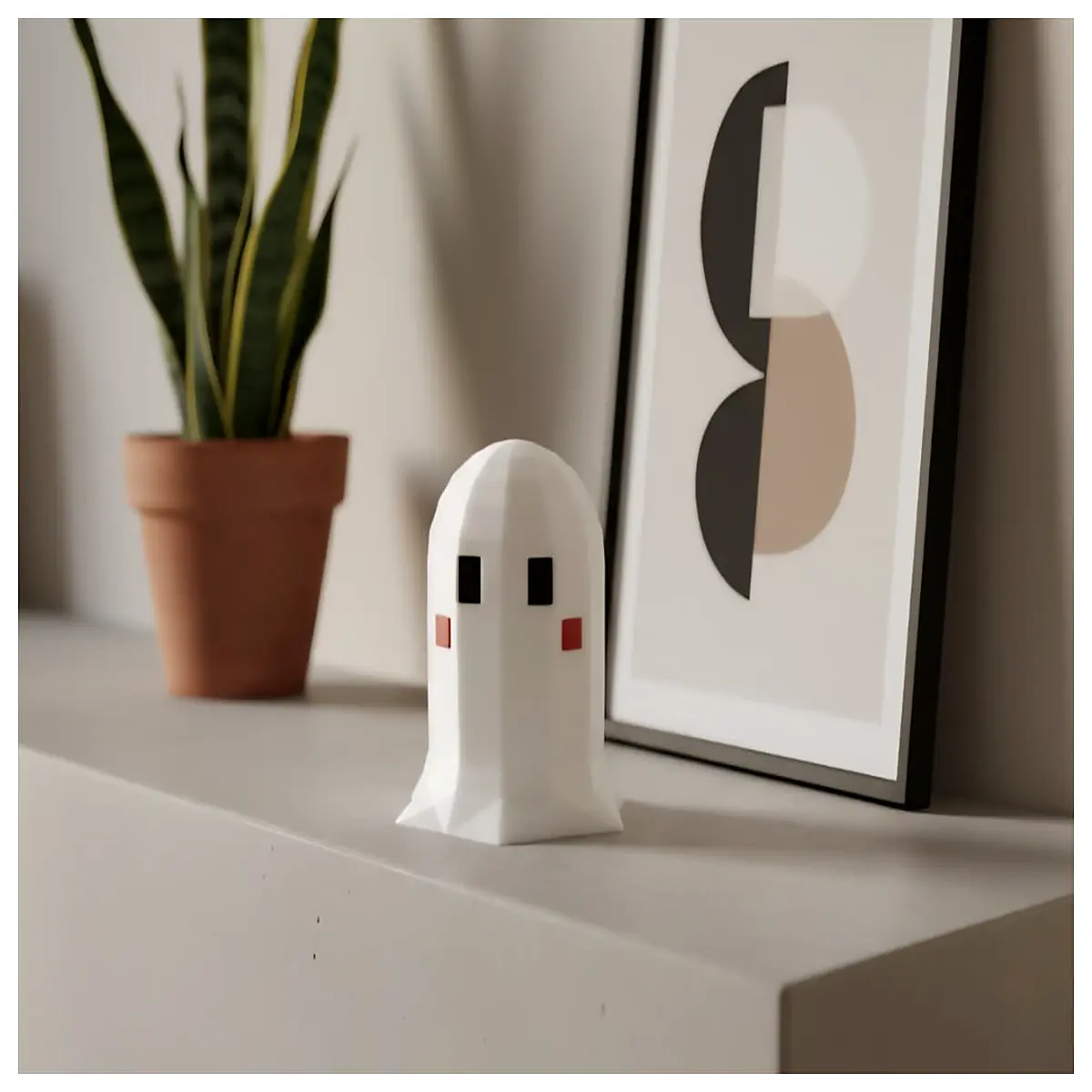 cute low poly ghost blender rigged for game spooky halloween decoration digital download
