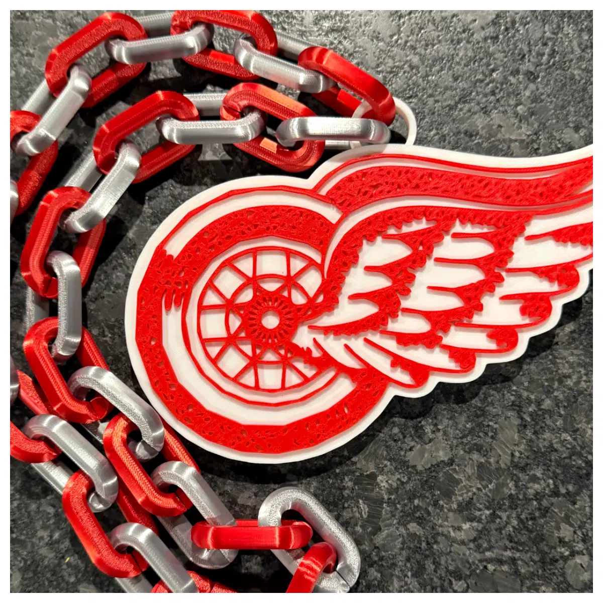 Detroit Red Wings Centennial Jersey Flip Chain Classic Jersey Collection Essential Commemorative Retro Jersey Collectible Red Wings