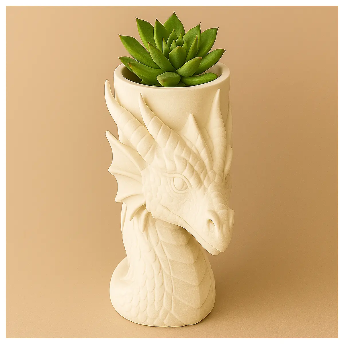 dragon head succulent planter whimsical garden decor ceramic pot for cactus air plants housewarming gift