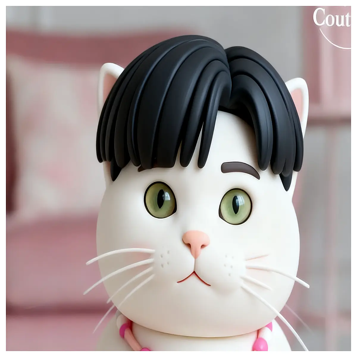 funny cat wig costume party prop middle part silly hair