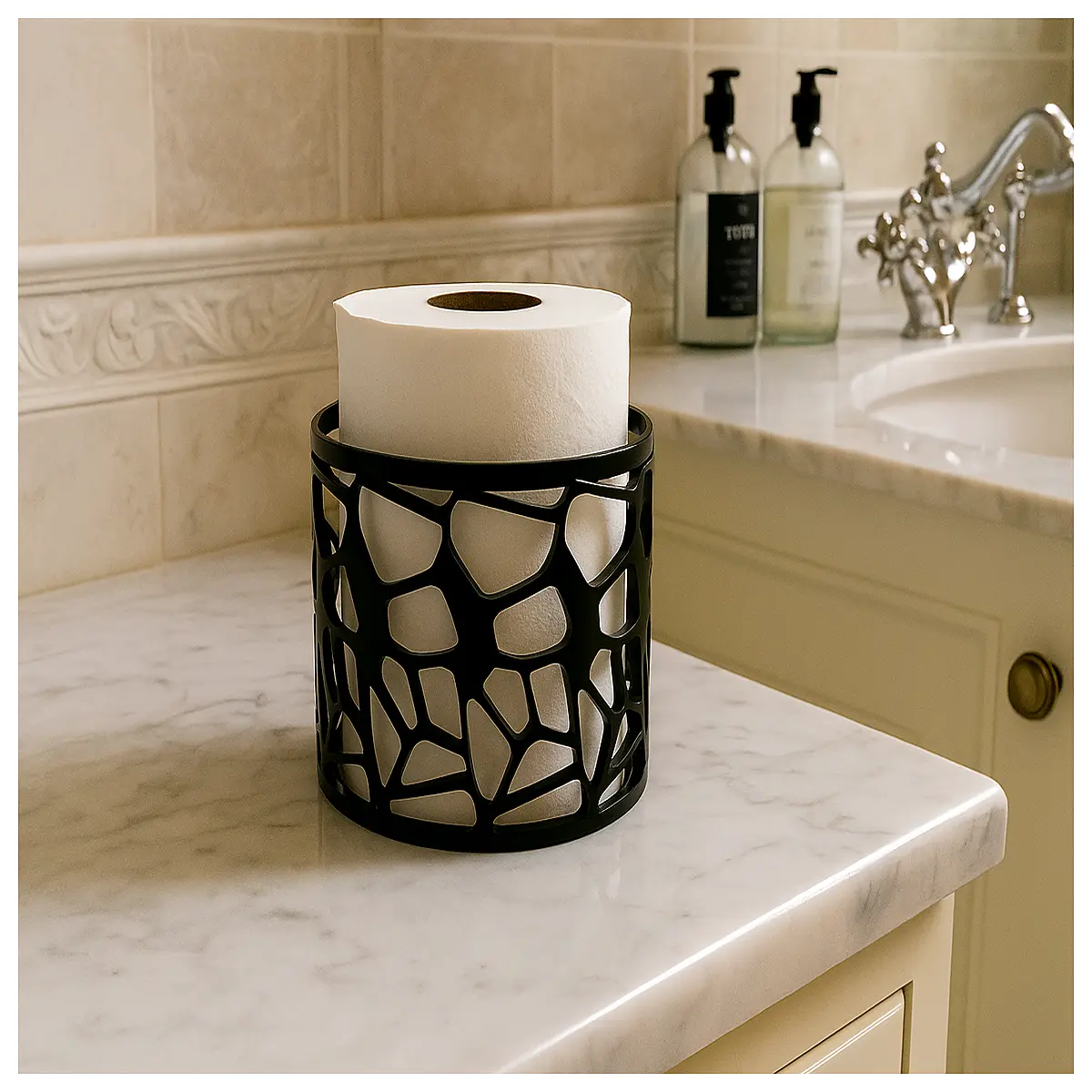 Toilet Paper Roll Dispenser Automatic Rotating Holder Bathroom Paper Box Storage Roll Paper Organizer