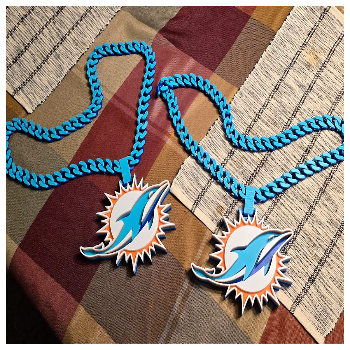 Miami Dolphins Thick Chain Necklace Men s Silver Hip Hop Chain Pendant Jewelry Necklace Hip Hop Accessories