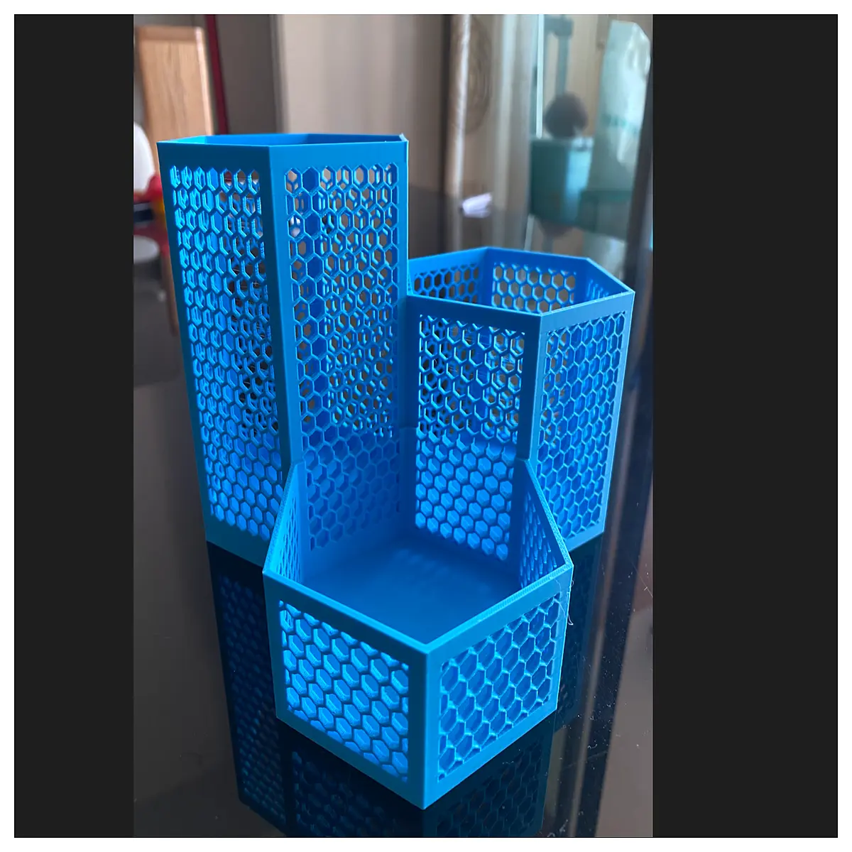 Elegant Carved Pen Holder Organizer Box Desk Storage Office Supplies Organizer Creative Design Multi Function Storage