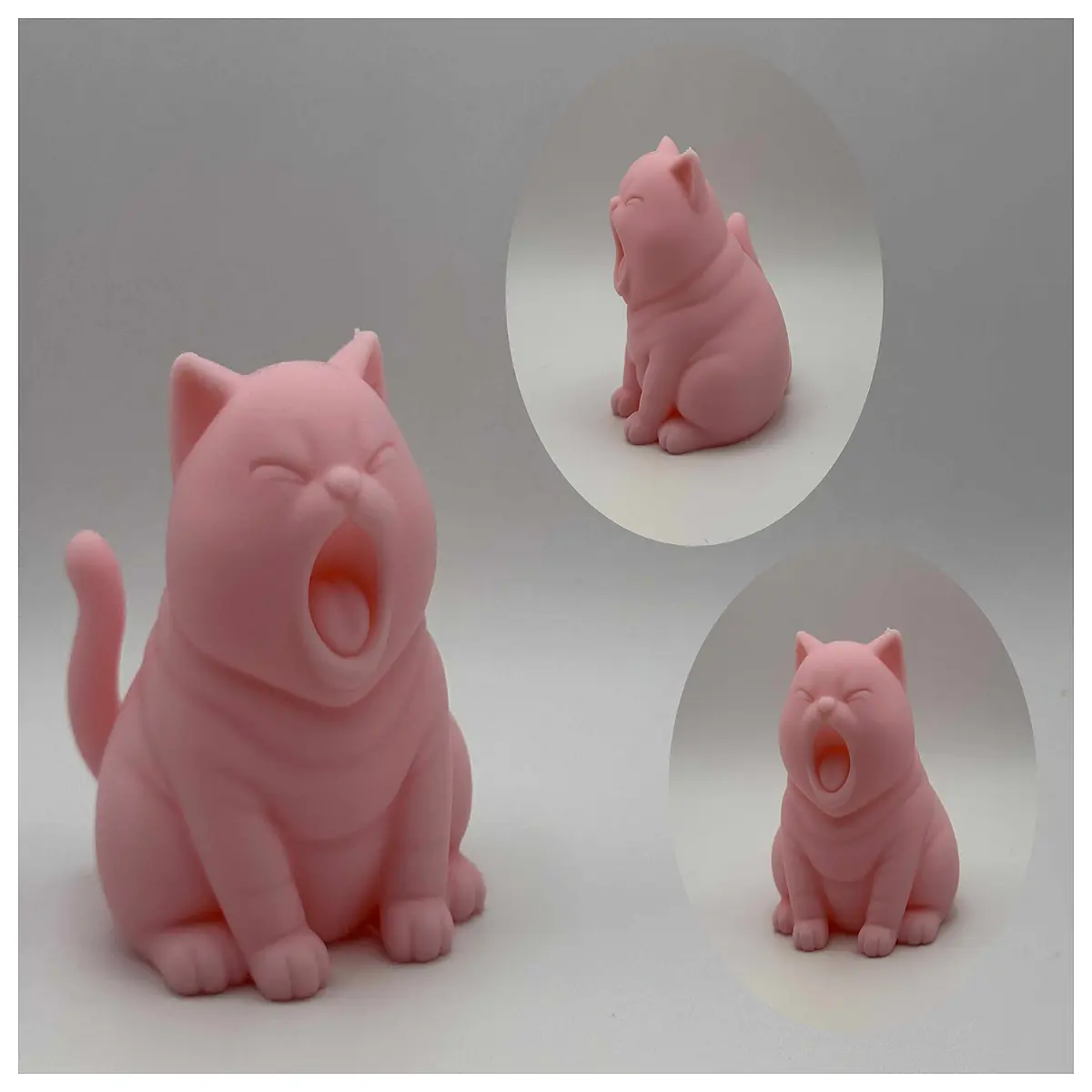 Coughing Fat Cat Figurine Hilarious Chubby Small Cat Decoration Pet Accessory Friends Home Decor
