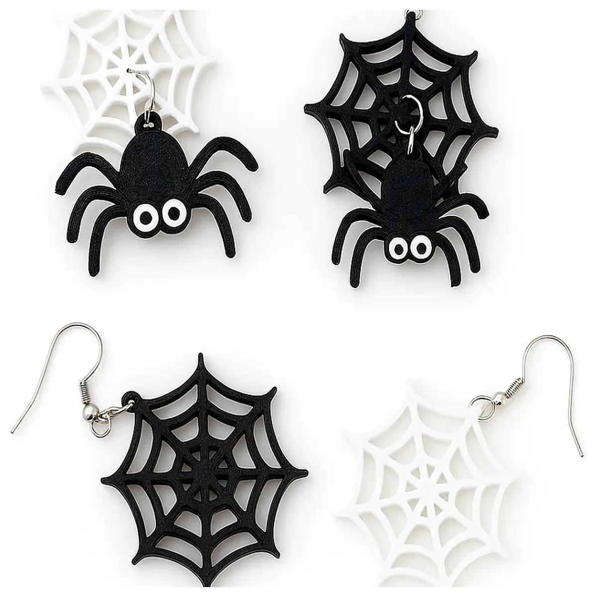 Halloween Spider Earrings Spiderweb Stud Earrings Festive Decoration Black Spider Design Gothic Earring Spooky Earrings Decoration Spider Theme Jewelr
