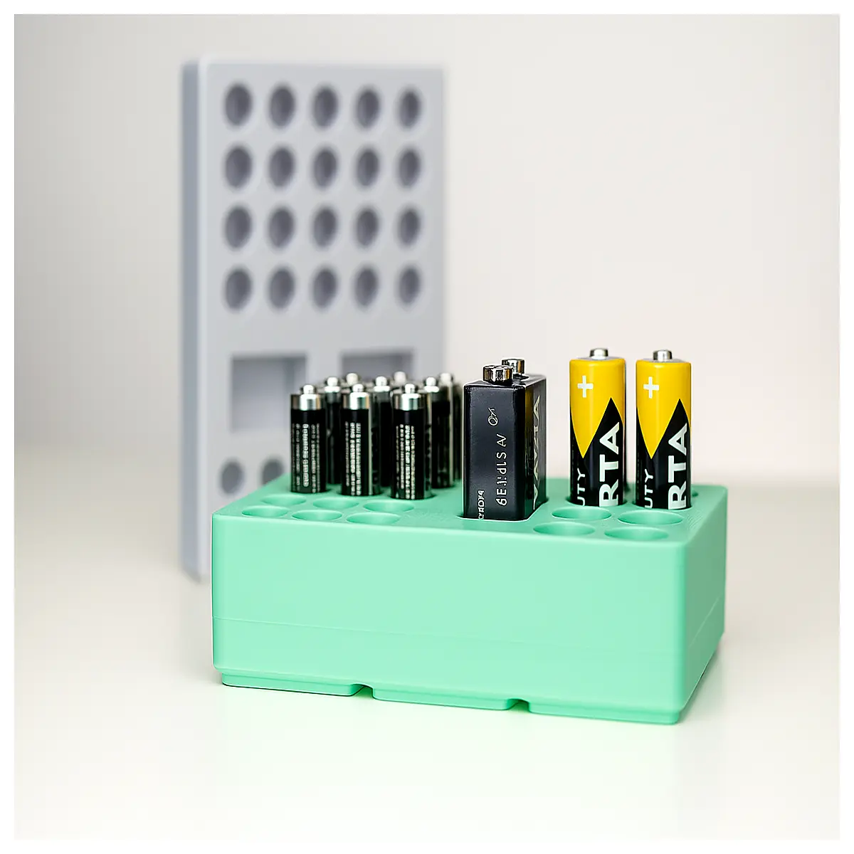 Gritfinity AAAAA9V Battery Storage Box Battery Case Organizer Charger Box Phone Battery Holder Protective Case Multi Purpose