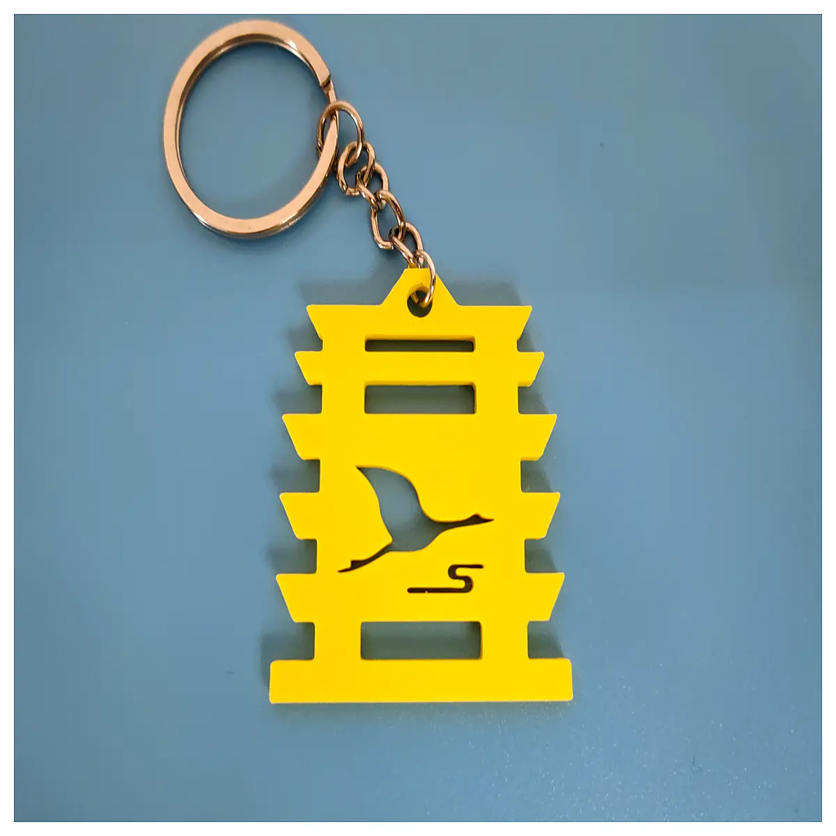 Yellow Crane Tower Keychain Tourist Souvenir Crane Design Style Gift Decoration