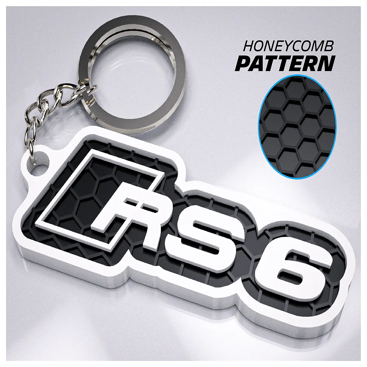 RS6 Keyring Car Accessory Keychain Decoration Performance Parts Car Enthusiast Gift