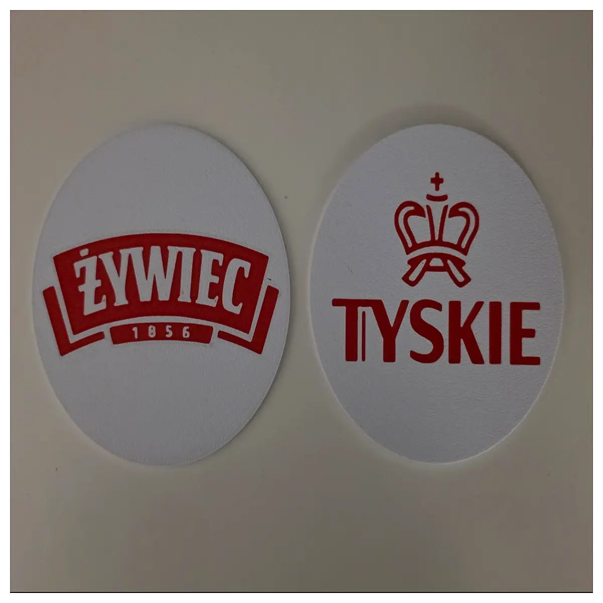 tyskie beer coasters set polish brewery drink mats pub bar table protectors beer lovers