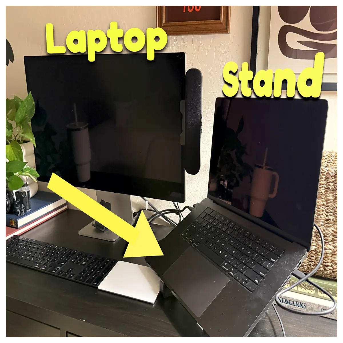 ergonomic laptop riser for desk adjustable aluminum cooling pad portable notebook holder for work from home office setup